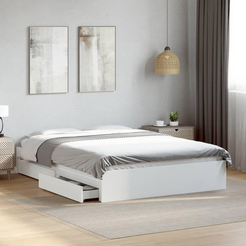 Bed Frame Engineered Wood Material Wooden Storage