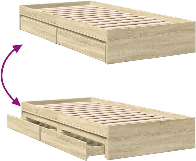 Bed Frame Engineered Wood Material Wooden Storage