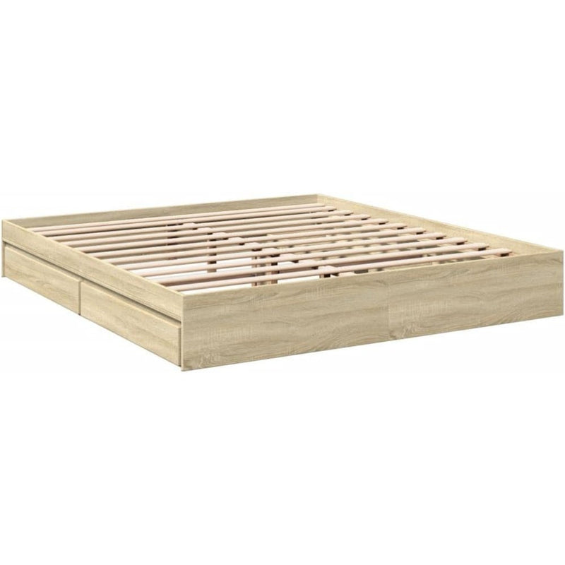 Bed Frame Engineered Wood Material Wooden Storage
