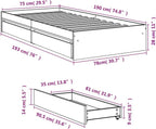 Bed Frame Engineered Wood Material Wooden Storage