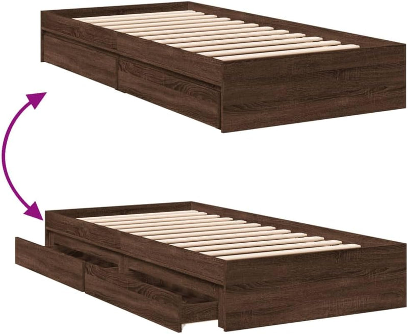 Bed Frame Engineered Wood Material Wooden Storage