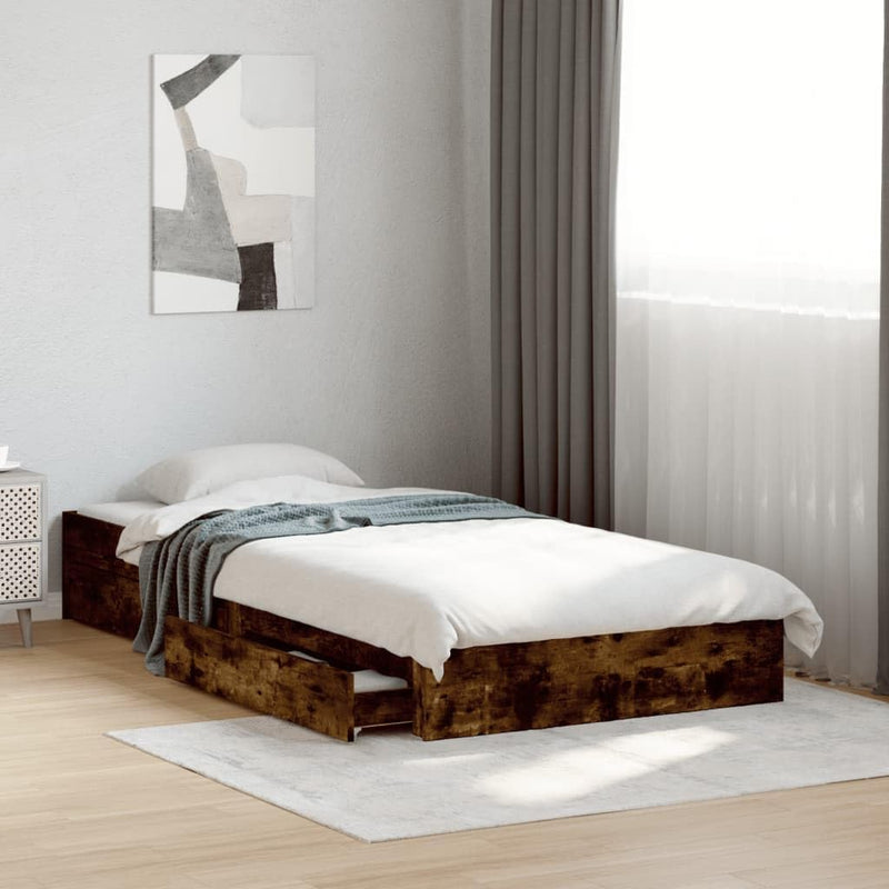 Bed Frame Engineered Wood Material Wooden Storage