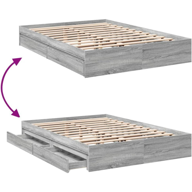 Bed Frame Engineered Wood Material Wooden Storage