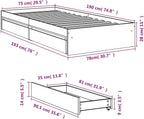 Bed Frame Engineered Wood Material Wooden Storage