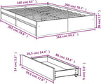 Bed Frame Engineered Wood Material Wooden Storage