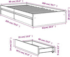 Bed Frame Engineered Wood Material Wooden Storage