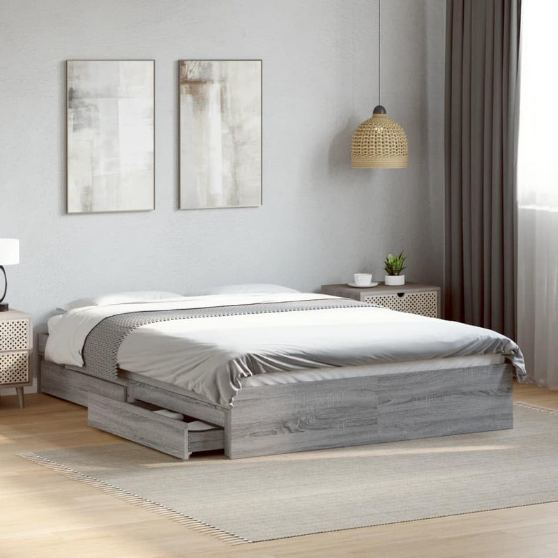 Bed Frame Engineered Wood Material Wooden Storage