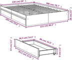 Bed Frame Engineered Wood Material Wooden Storage