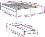 Bed Frame Engineered Wood Material Wooden Storage