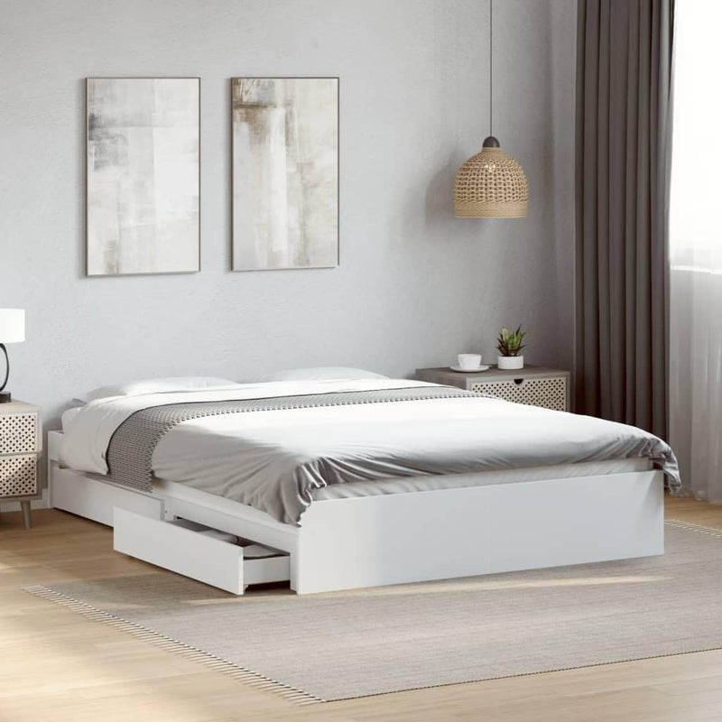Bed Frame Engineered Wood Material Wooden Storage