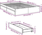 Bed Frame Engineered Wood Material Wooden Storage