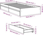 Bed Frame Engineered Wood Material Wooden Storage