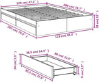 Bed Frame Engineered Wood Material Wooden Storage