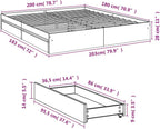 Bed Frame Engineered Wood Material Wooden Storage