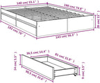 Bed Frame Engineered Wood Material Wooden Storage