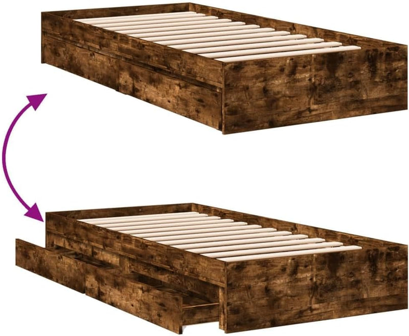 Bed Frame Engineered Wood Material Wooden Storage