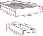 Bed Frame Engineered Wood Material Wooden Storage