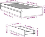 Bed Frame Engineered Wood Material Wooden Storage