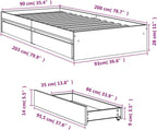 Bed Frame Engineered Wood Material Wooden Storage