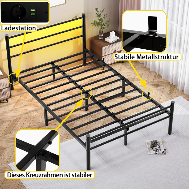 Bed Frame Guest Youth with Slatted for Bedroom