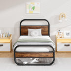 Bed Frame with Headboard Base Metal Platform Mattress
