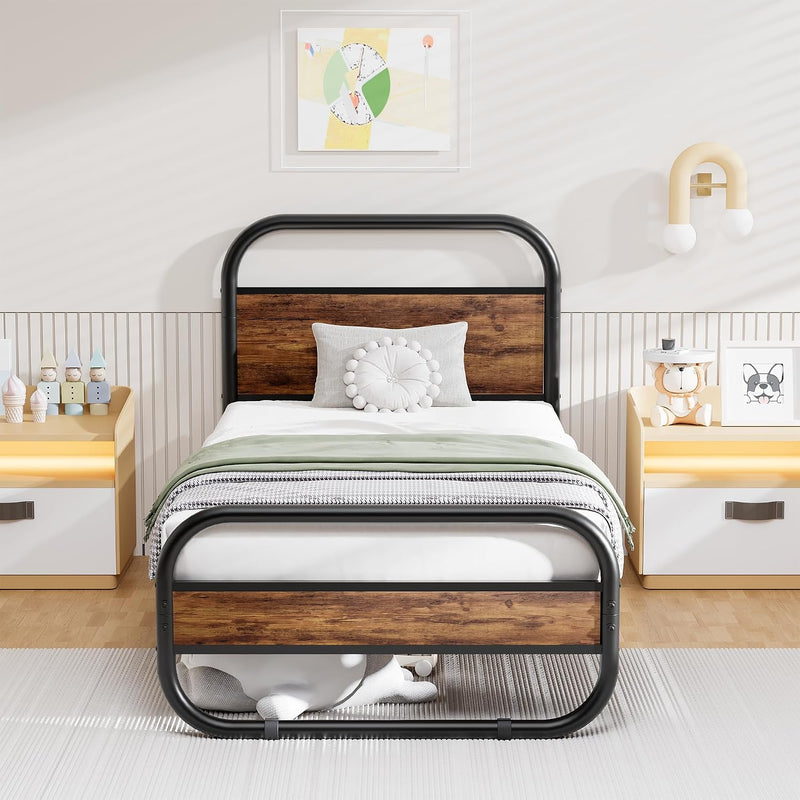 Bed Frame with Headboard Base Metal Platform Mattress