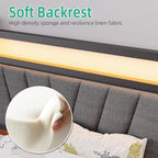 Bed Frame Metal Platform Upholstered with Headboard