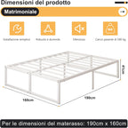 Bed Frame Metal Platform with Steel Slat Support