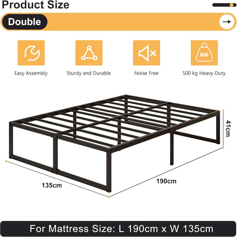 Bed Frame Metal Platform Noise Free Steel Slat