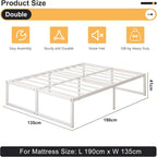 Bed Frame Metal Platform with Steel Slat Support