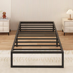 Bed Frame Metal Platform with Steel Slat Support