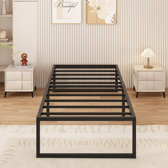Bed Frame Metal Platform with Steel Slat Support