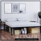 Bed Frame Metal with Storage Sturdy and 20min