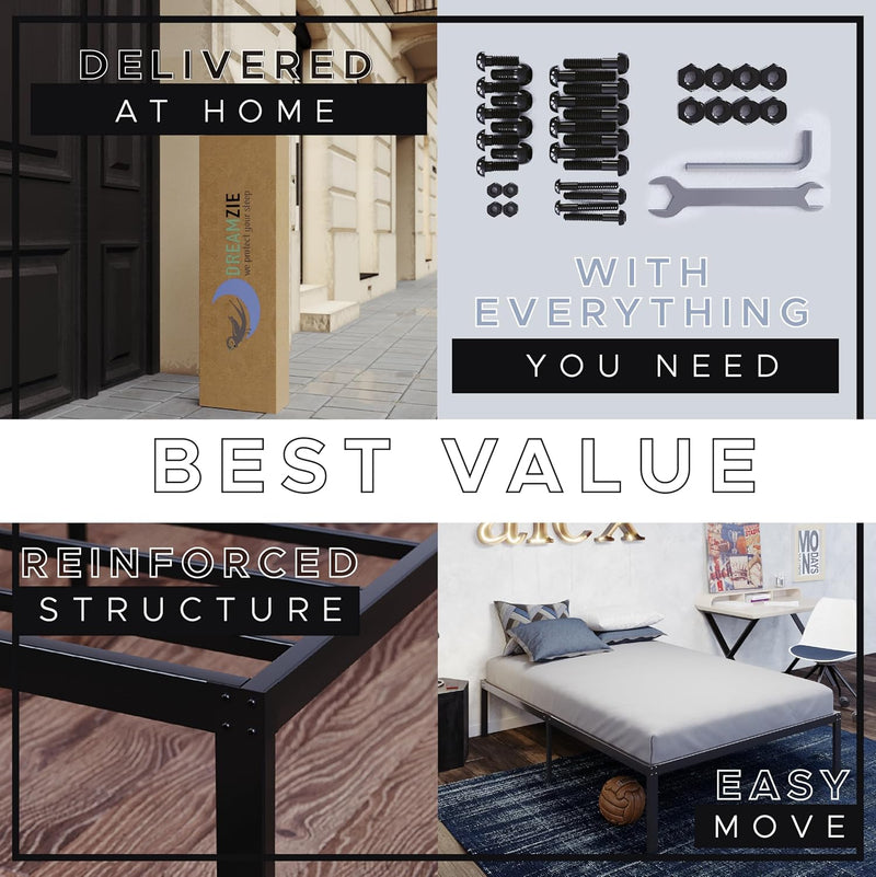 Bed Frame Metal with Storage Sturdy and 20min