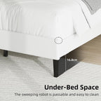 Bed Frame Upholstered Platform with Diamond Tufted Headboard