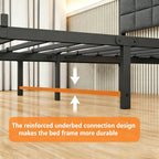 Bed Frame Upholstered Platform with Headboard 4ft6 Metal