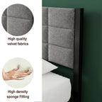 Bed Frame Upholstered Platform with Headboard 4ft6 Metal