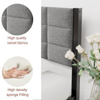 Bed Frame Upholstered Platform with Headboard 4ft6 Metal