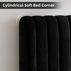 Bed Frame Upholstered with Velvet Headboard Adjustable Height