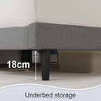 Bed Frame Upholstered Wooden Slat with Headboard
