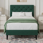 Bed Frame with Adjustable Upholstered Headboard
