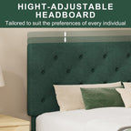 Bed Frame with Adjustable Upholstered Headboard