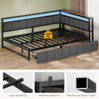 Bed Frame with Charging Station Day 2 Storage