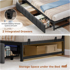 Bed Frame with Charging Station Day 2 Storage