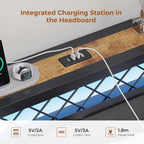 Bed Frame with Charging Station Day 2 Storage