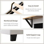Bed Frame with Charging Station Velvet Upholstered Platform
