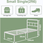 Metal Bed Frame with Headboard 46CM High