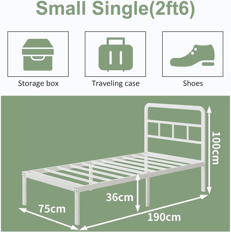 Metal Bed Frame with Headboard 46CM High