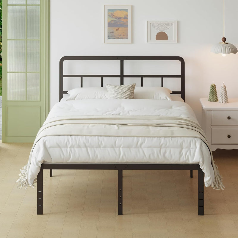 Metal Bed Frame with Headboard 46CM High
