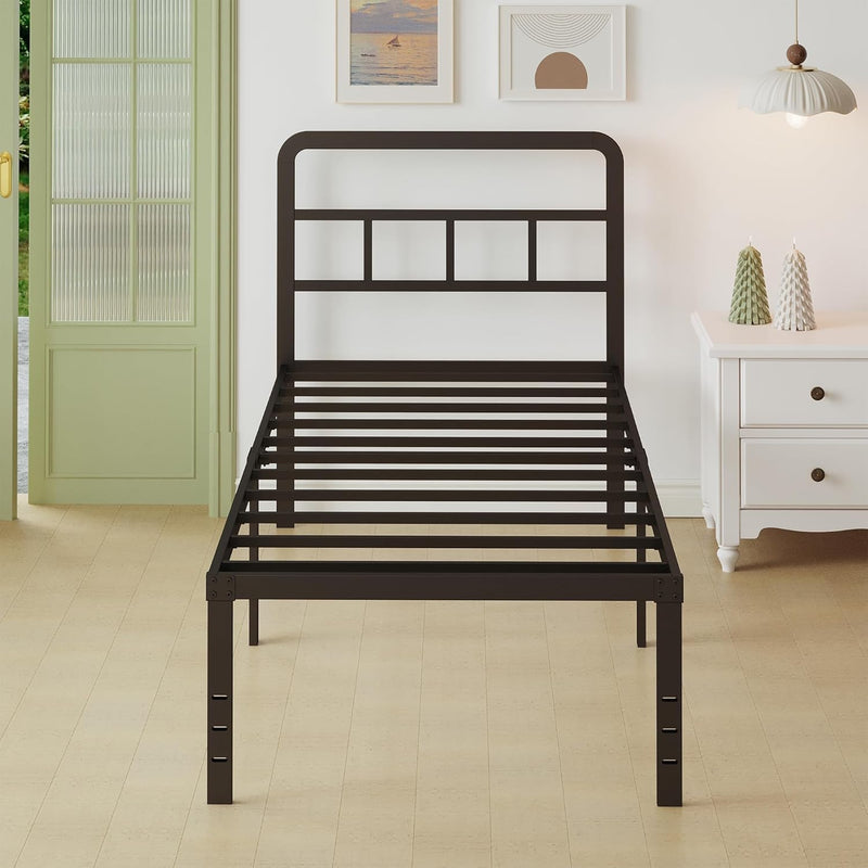 Metal Bed Frame with Headboard 46CM High